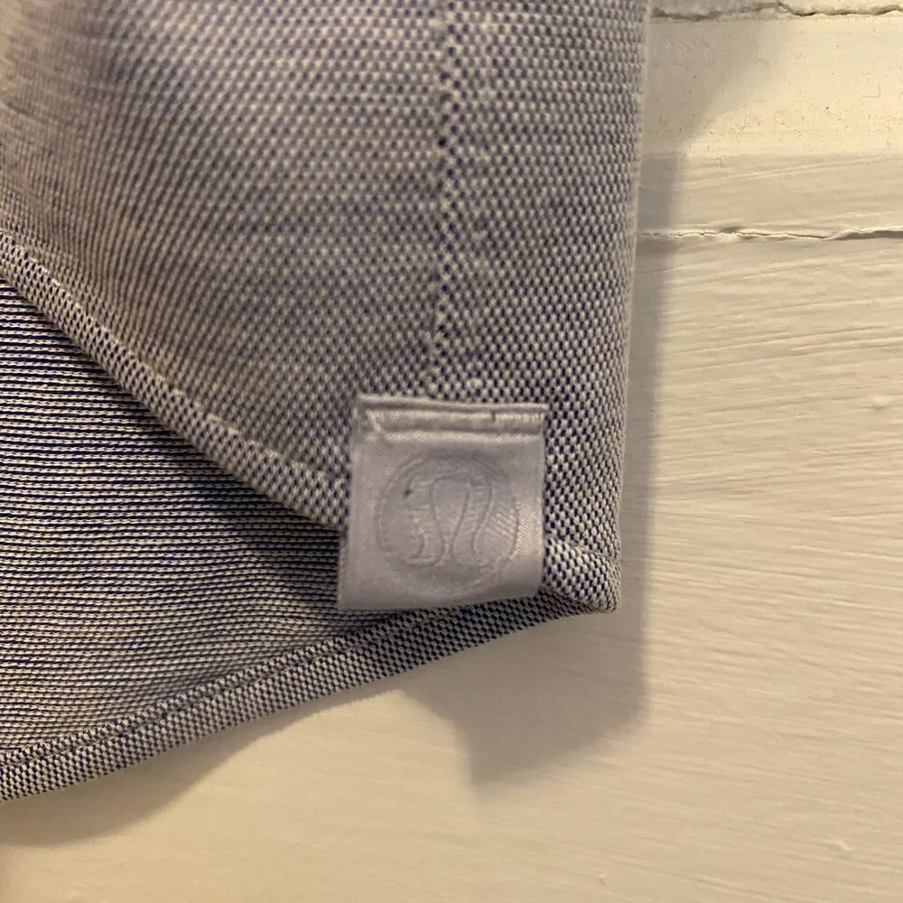 LuluLemon Men's Short Sleeve Button Down - Blue - Large - Picture 3 of 3